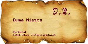 Duma Mietta névjegykártya